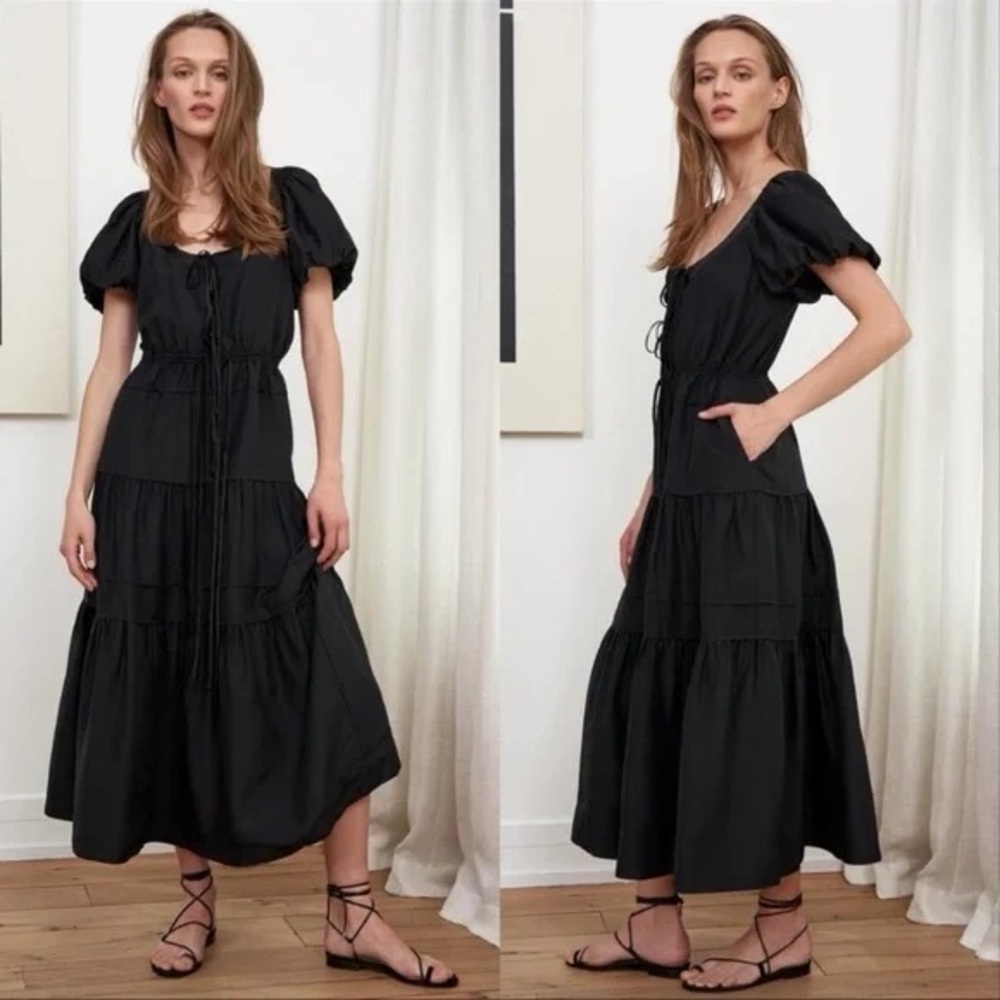 La Ligne Emilia silk dress in black